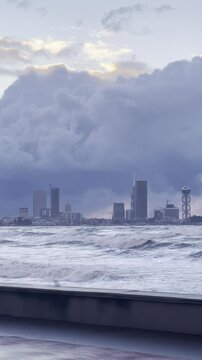 Batumi skyline during a storm 