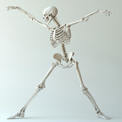 Fototapeta premium Human skeleton in a ballet dancing pose, 3D illustration