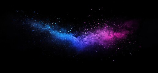 Obraz premium A galaxy of glowing dust clusters on a black expanse, with blues and pinks mixed