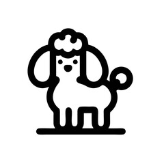 Cute Poodle Silhouette Logo, Simple Outline, Bold Outline
