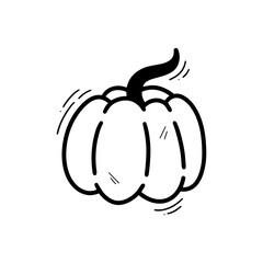 Hand Drawn Pumpkin Illustration. Doodle Vector. Isolated on White Background - EPS 10 Vector