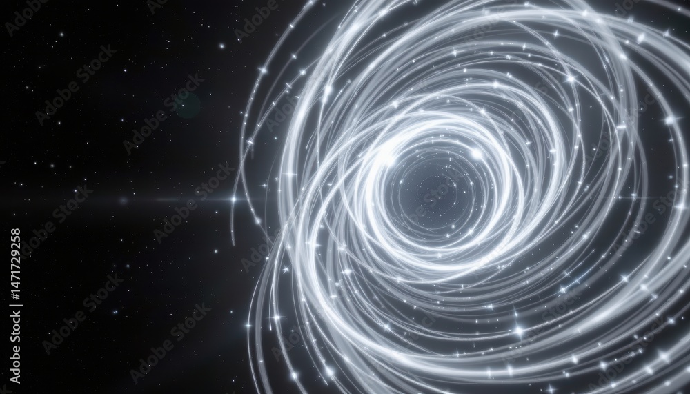 Aufkleber dynamic swirling light spiral creating a cosmic illusion in deep space with stars