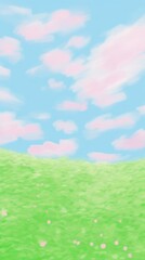 Green meadow outdoors blossom nature.