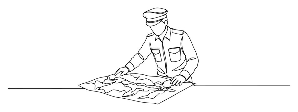 army officer map planning vector

