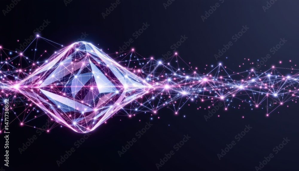 Aufkleber abstract representation of a diamond with sparkling light effects in multicolor design