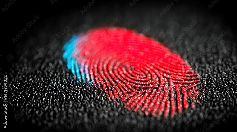 Poster glowing digital fingerprint scanner in high-tech security check, sleek design, advanced biometric te