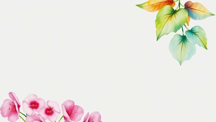 Obraz premium Pastellfarbener Blumenrahmen mit Fingerhutblüten in zarten Tönen und grünen Blättern. Perfekt für elegante Designs mit floraler Note.