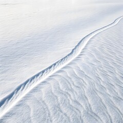 "Minimalist landscape with smooth, undulating white ridges forming elegant parallel lines."

