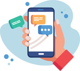 Boys Hand Gripping Smartphone While Chatting Online Ideal for Tech Lovers and Phone Users