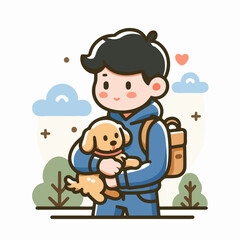 boy and dog