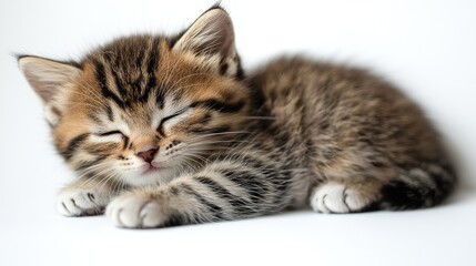 Obraz premium Cute kitten sleeping peacefully