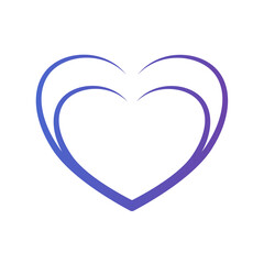 Blue Heart shape outline
