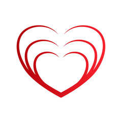 Red Heart shape outline