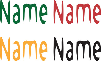 Colorful Funky Text Set Playful Typography for Labels or Posters