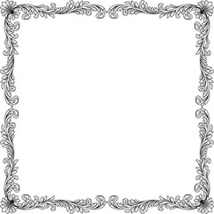 Filigree Heraldic Crest Motif Floral Pattern Frame