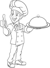 Chef Baker Cartoon Cook Food Man Mascot Character