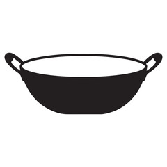 This is an isolated, empty black cast iron frying pan, a piece of metal kitchenware with a handle, ready for cooking or frying food