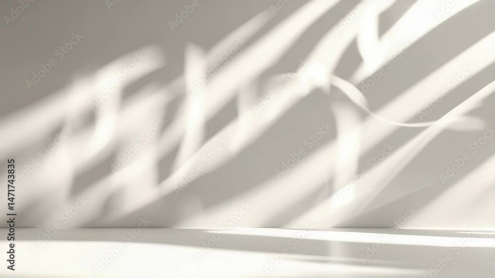 Poster minimalist abstract monochromatic square background featuring sunlight reflections and abstract shad