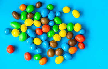 colorful candies high angle view