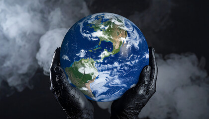 The Earth in Distress &ndash; Symbolic Illustration of Environmental Damage