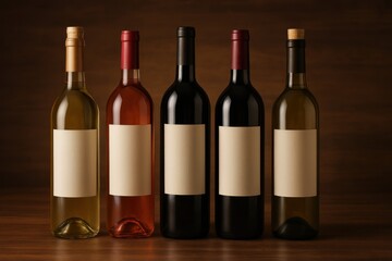 Elegant wine bottles collection displayed.