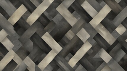 Abstract Geometric Pattern: Interwoven Shades of Gray and Beige