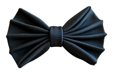 Elegant black satin bow tie against dark background