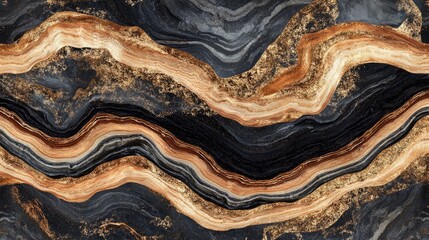 Abstract Gold and Black Marble Texture: A Luxurious Swirl of Colors