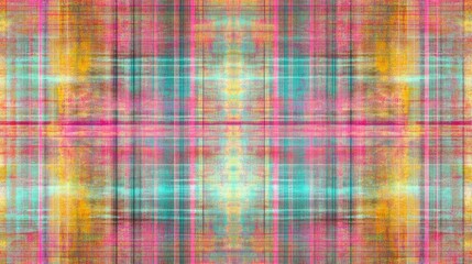 Abstract Colorful Plaid Pattern: A Vibrant Textured Design