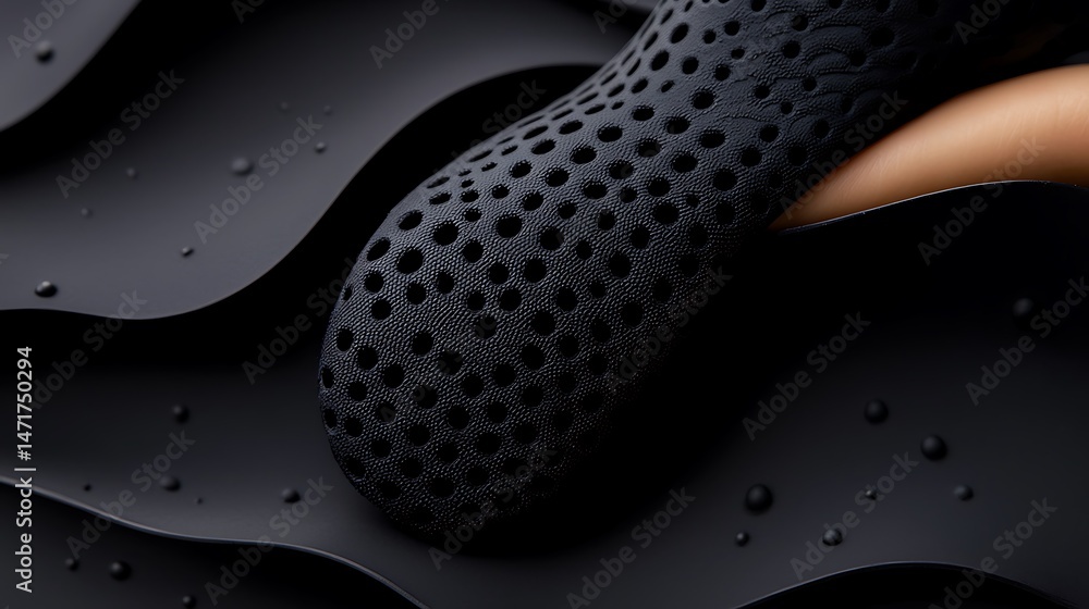 Poster closeup of dark monochrome 3d printed texture with subtle gradient