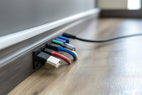 2 USB adapters and cables on the floor.