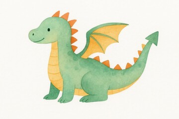 Naklejka premium Cute whimsical dragon illustration.