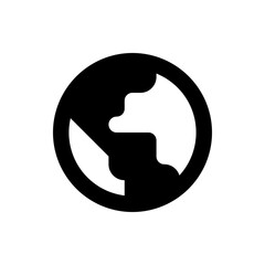 Abstract depiction of a partially eaten cookie or a stylized globe with landmasses in black and white