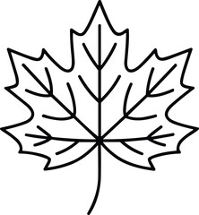 Elegant Maple Leaf Line Art Vector for Autumn and Thanksgiving Projects