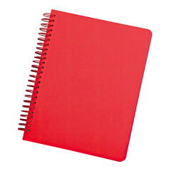 Red spiral-bound notebook