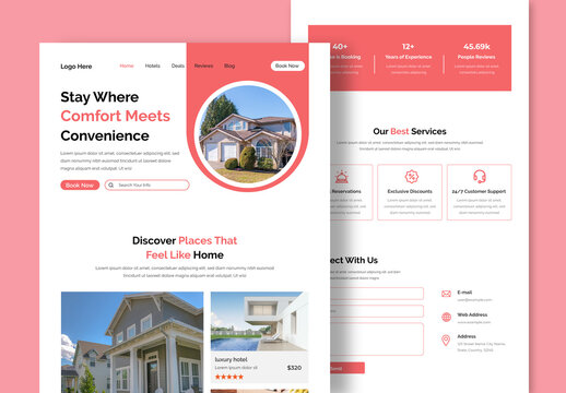 Hotel Booking Service Landing Page Design