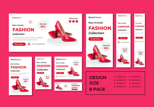 Shoes Fashion Web Banner Design Layout