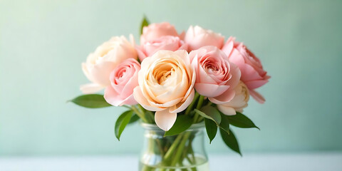 Fototapeta premium Flower arrangement or bouquet colorful spring flowers isolated on transparent background.