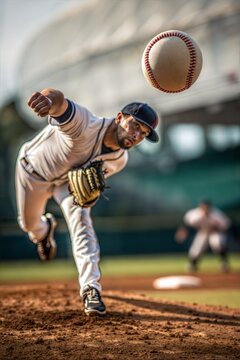 Young Baseball Player Throwing a Ball with Selective Focus 