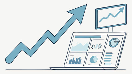Minimal Line Graph Showing Market Growth"
