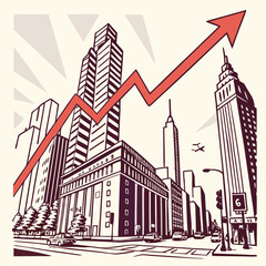  Corporate Building Growth and Market Success Vector
