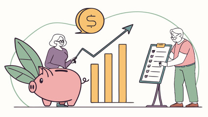 Saving and Financial Growth Vector Illustration