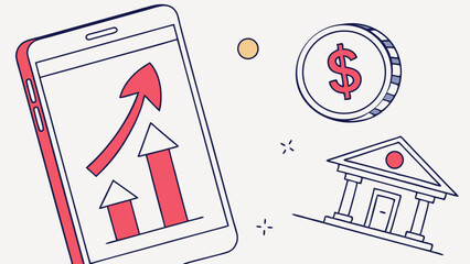 : Mobile Analytics and Revenue Increase – Vector Infographic