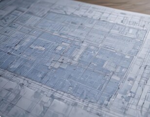 Blueprint photo mockup with grid overlay  Architectural design template , overlay effect, technical drawing template, building