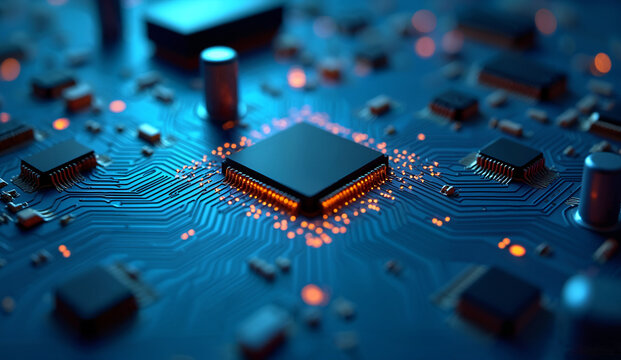 Central processing unit on the circuit board