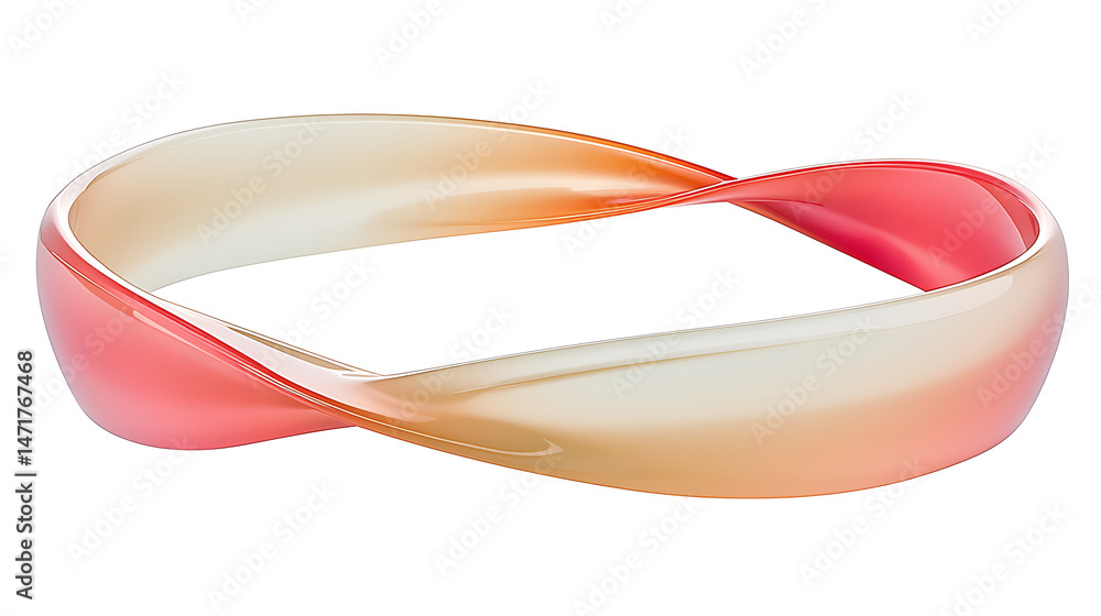 Poster abstract mobius strip with smooth gradient isolated symbolizes infinity connection and continuous lo