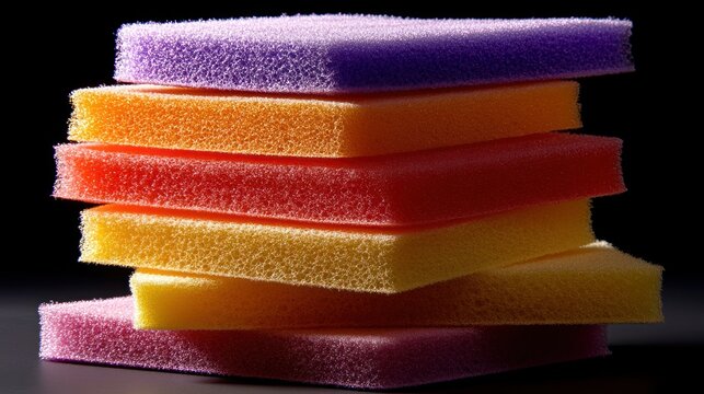 Colorful foam squares stacked