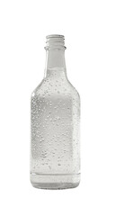 Clear glass bottle with condensation