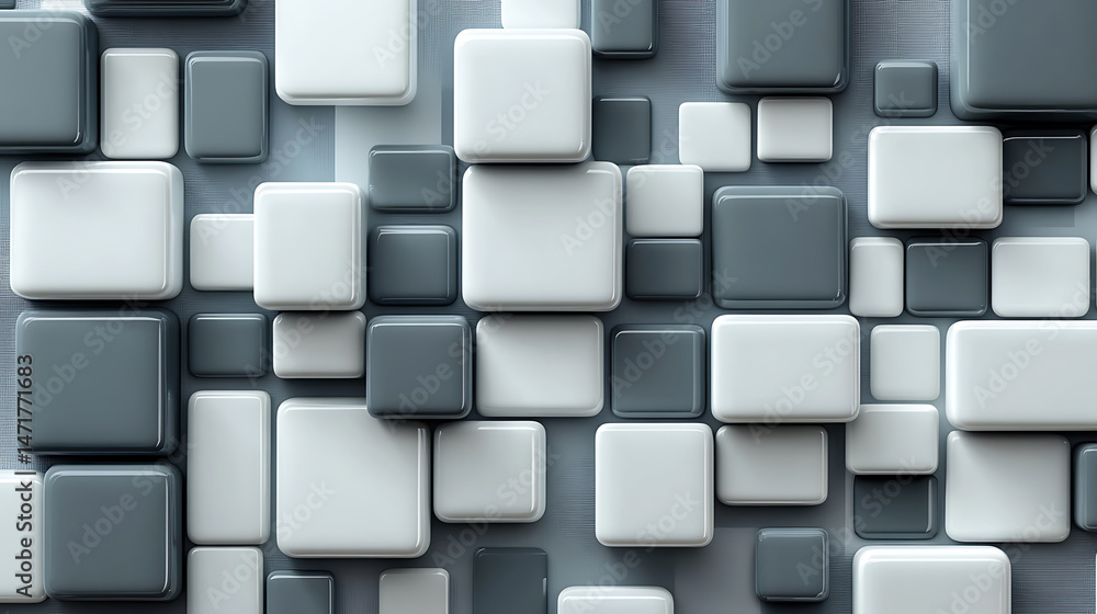 Poster abstract monochrome cube pattern modern geometric design cool background squares in shades of gray a
