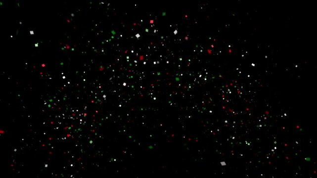 Green, red, white confetti with alpha channel  #13 ProRes4444